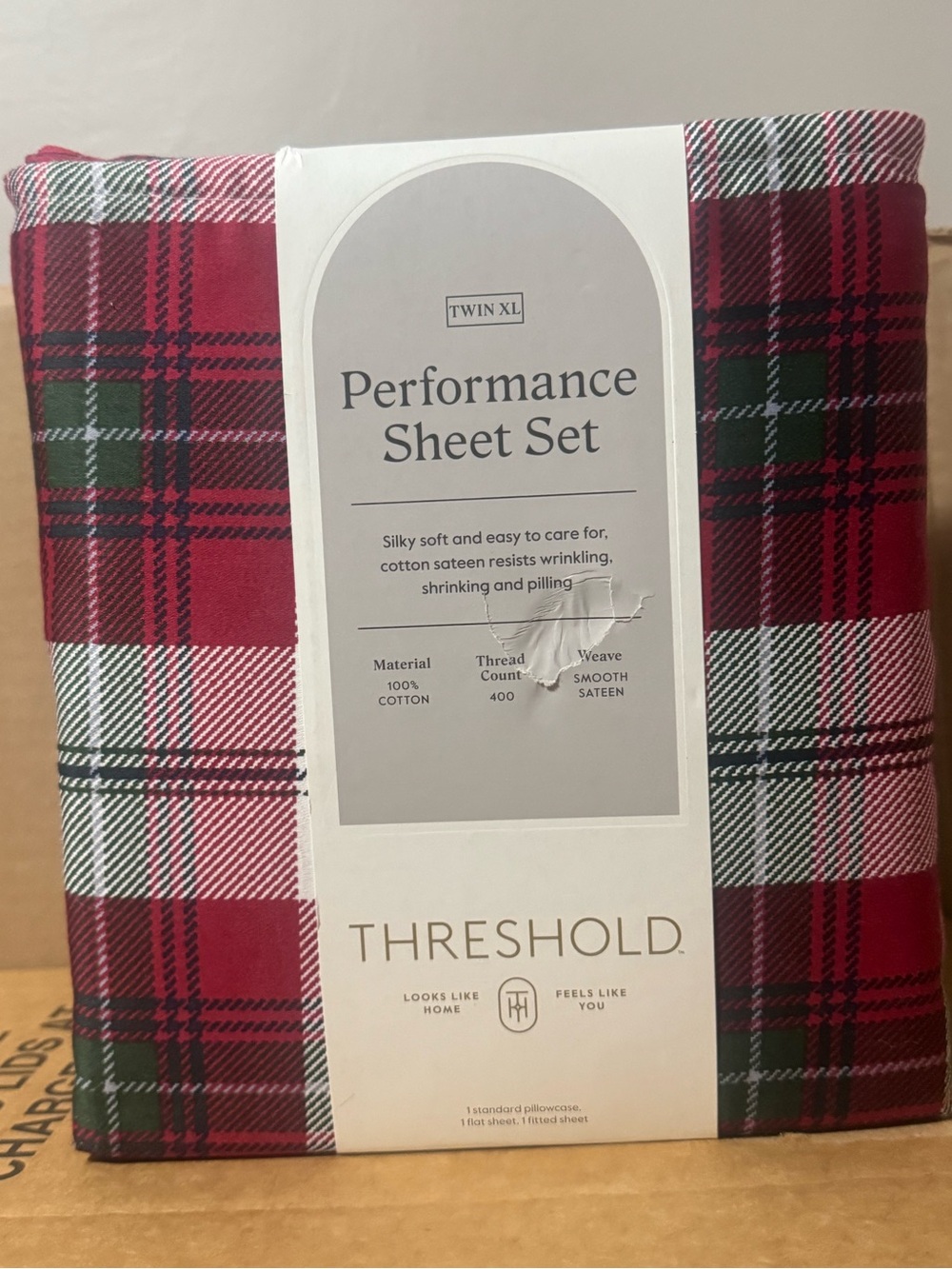 Threshold Red Plaid Performance Sheet Set (Twin XL)